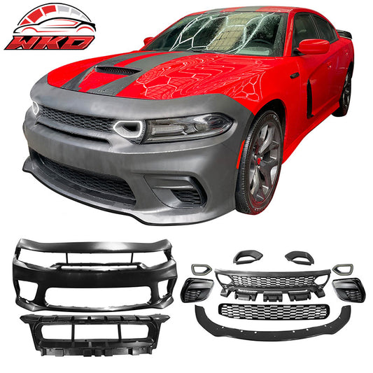 Wholesale 15-23 Charger SRT Upper Lower LED Grilles Bumper Cover W/ Matte Black Lip PP