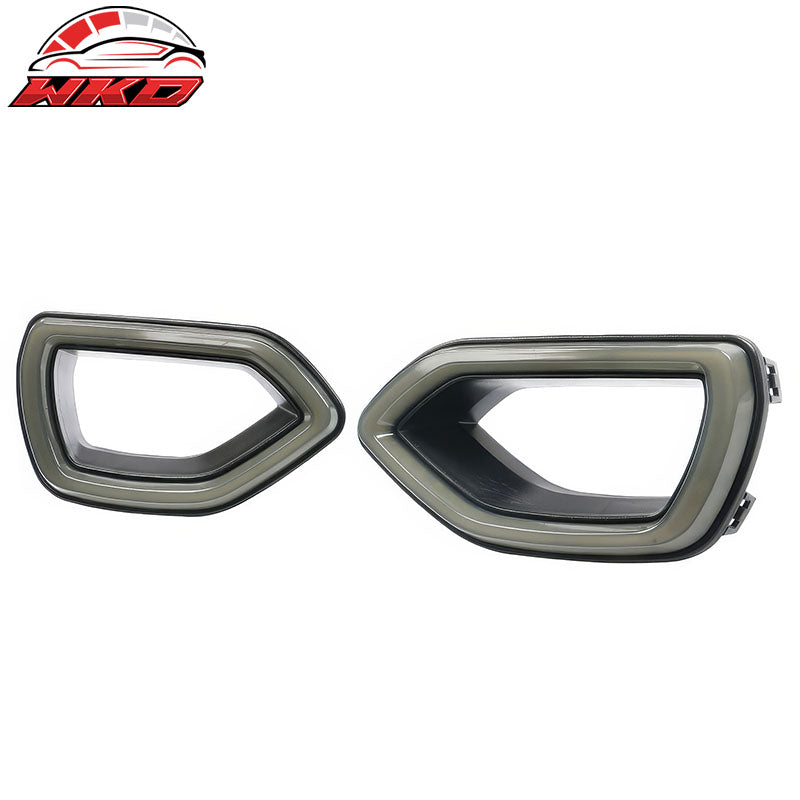 For 15-23 Charger SRT Upper Lower LED Grilles Bumper Cover W/ Matte Black Lip PP