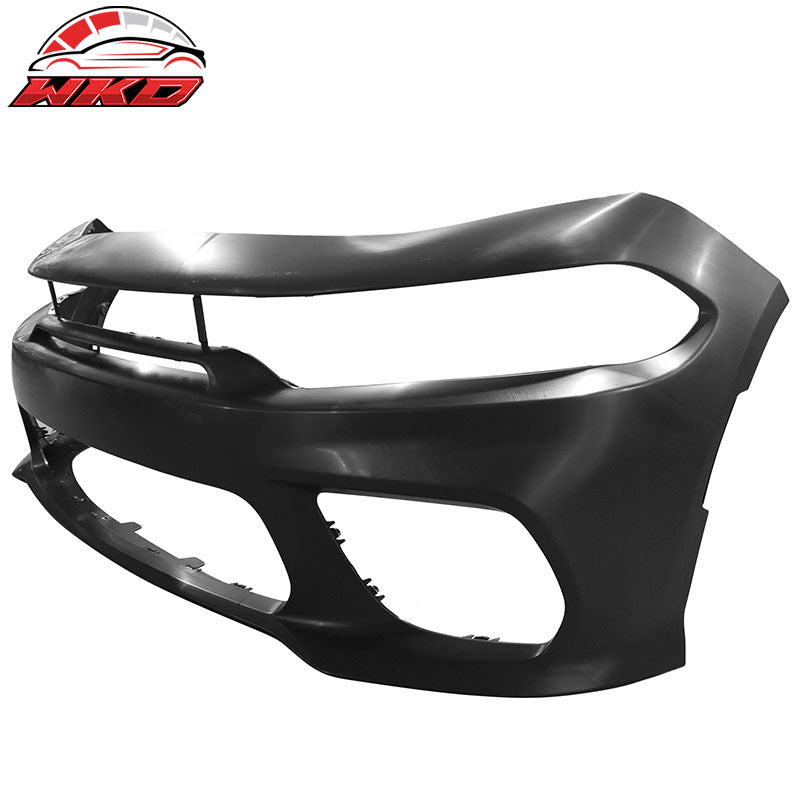 Fits 15-23 Charger SRT Upper Lower LED Grilles Front Bumper Cover W/ Pink Lip PP
