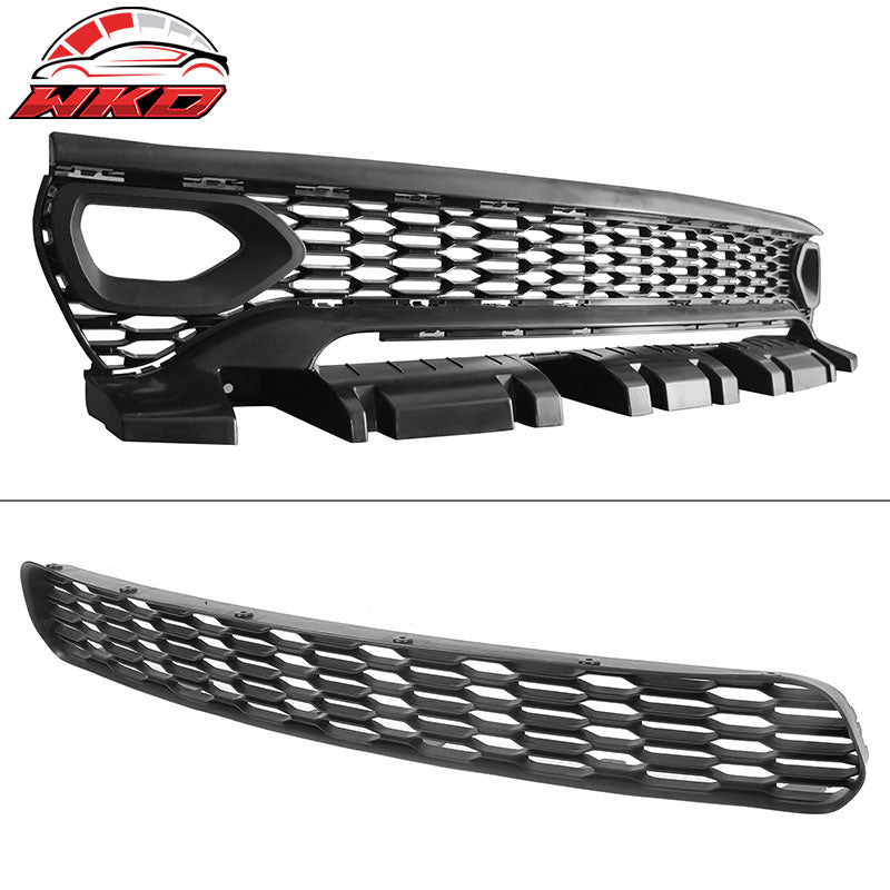 Fits 15-23 Charger Widebody Bumper Covers W/ SRT Grilles + Matte Black Diffuser