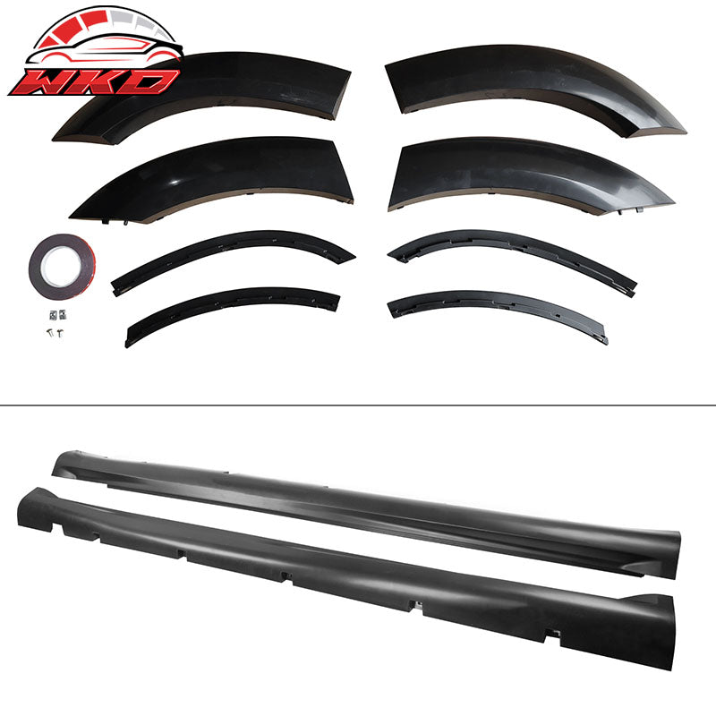 Fits 15-23 Charger Widebody Bumper Covers W/ SRT Grilles + Gloss Black Diffuser