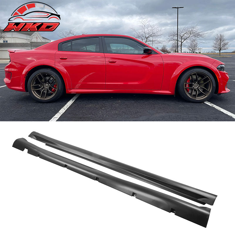 For 15-23 Charger Widebody LED Bumper Covers W/ SRT Grilles Gloss Black Diffuser