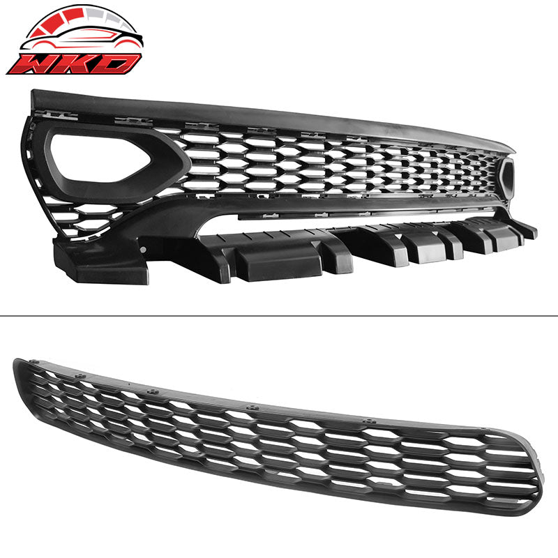 Fits 15-23 Charger Widebody Bumper SRT Grille Carbon Fiber Print Diffuser W/ LED