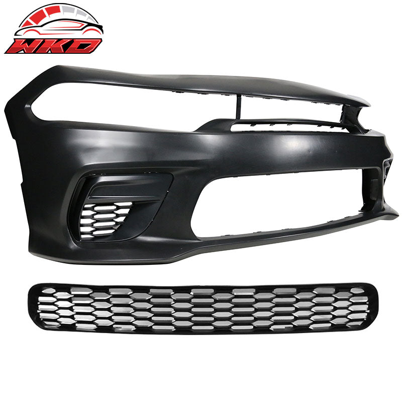 Fits 20-23 Charger Widebody SRT Front Bumper Assembly Replacement W/ LED Grille