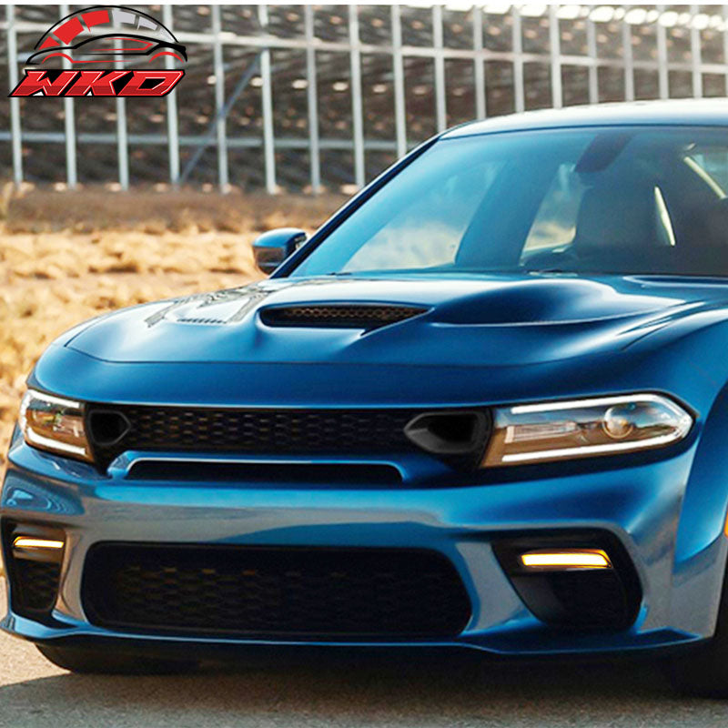 Fits 20-23 Charger Widebody SRT Front Bumper Assembly Replacement W/ LED Grilles