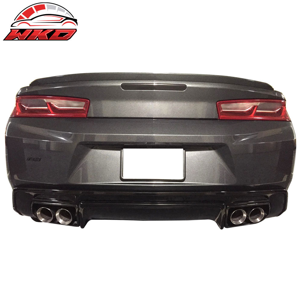 Fits 16-24 Chevrolet Camaro OE Style Unpainted Black Rear Bumper Lip Diffuser PP