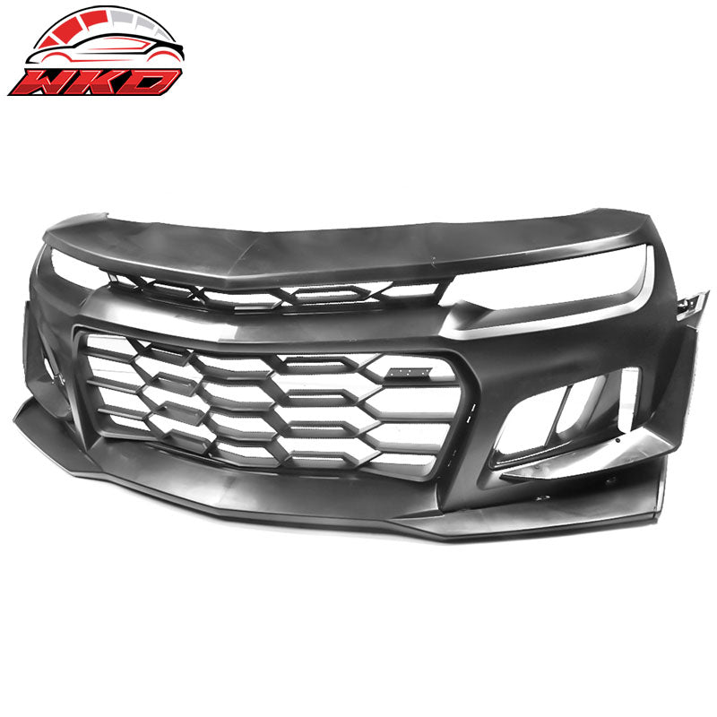 Fits 14-15 Chevy Camaro 1LE Style PP Front Bumper Conversion w/ Yellow Fog Light