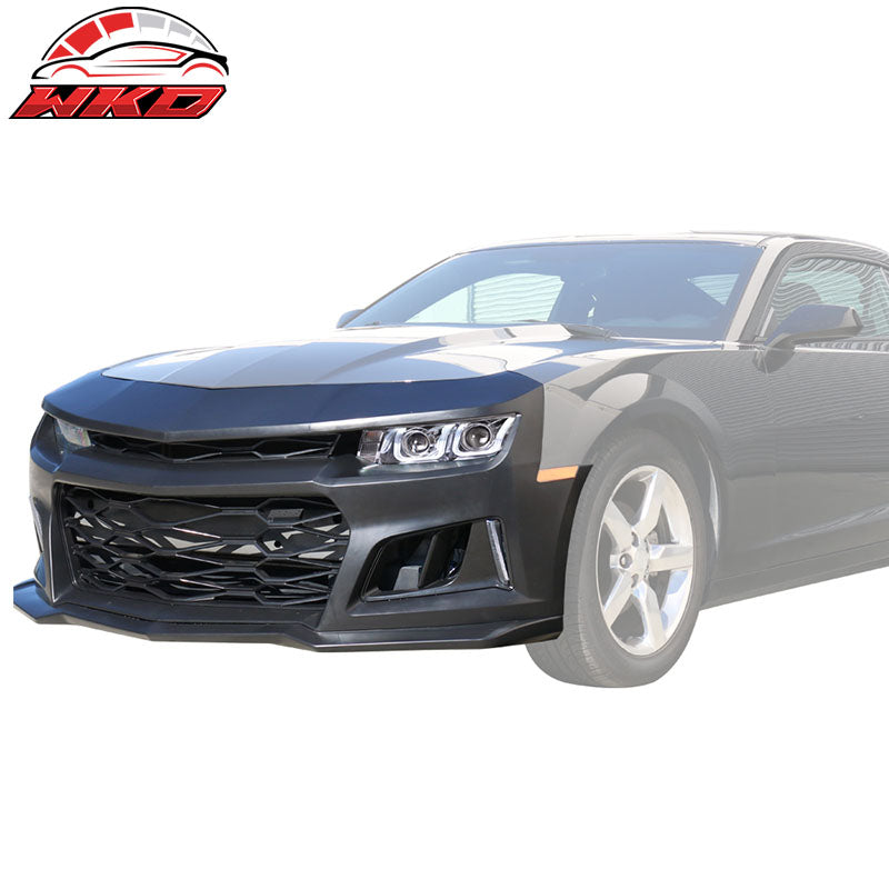 Fits 10-13 Camaro ZL1 Style Front Bumper Cover Conversion Chrome Headlights DRL