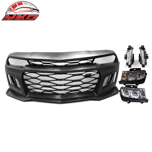 Wholesale 14-15 Chevy Camaro ZL1 Style Front Bumper Cover Chrome Headlight Fog Lights