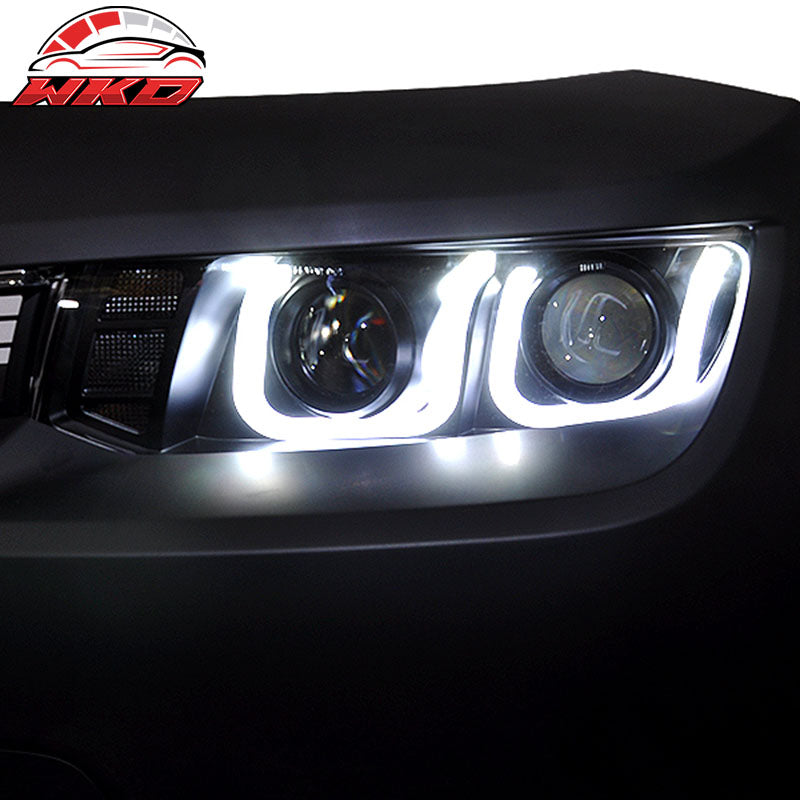 Fit 14-15 Chevy Camaro ZL1 Style PP Front Bumper Cover Black Headlight Fog Light