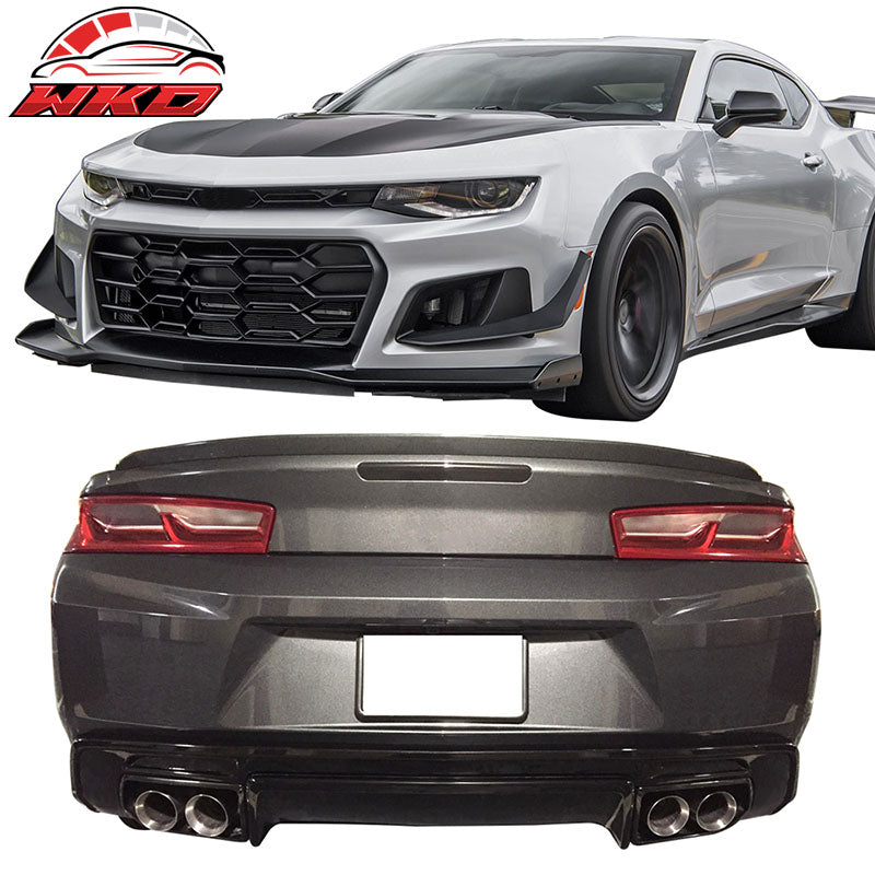 Fit 16-24 Chevrolet Camaro 1LE Style Front Bumper Cover + OE Style Rear Diffuser