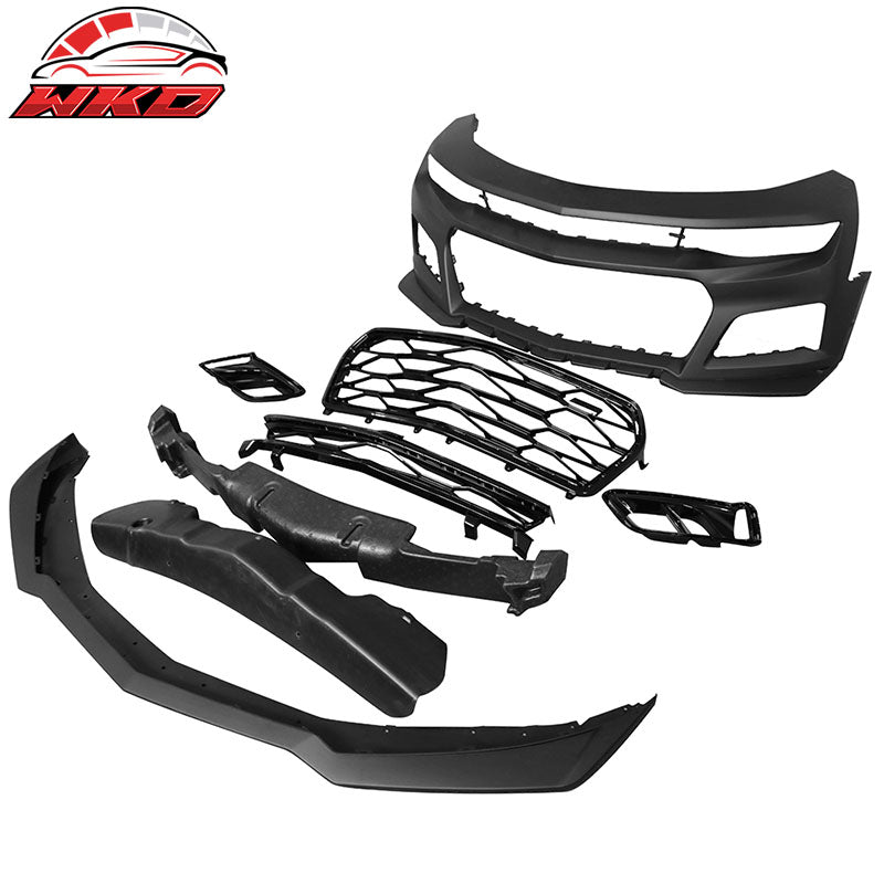 Fits 16-18 Chevy Camaro ZL1 Style Front Bumper Cover w/ OE Style Rear Diffuser