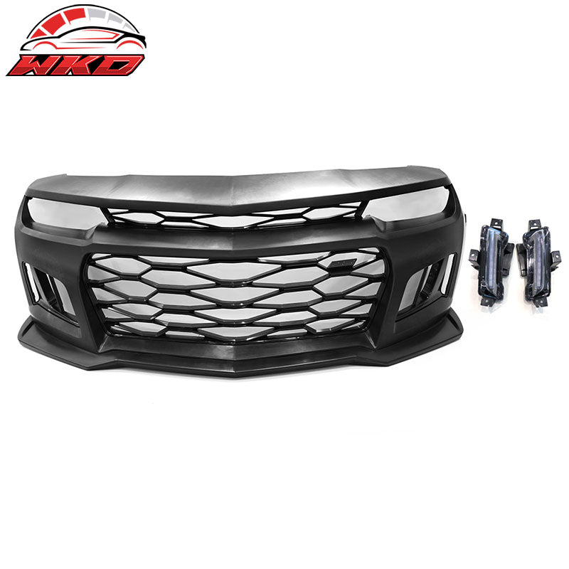 Wholesale 14-15 Chevy Camaro ZL1 Style Front Bumper Cover + DRL w/ Amber Turn Signal