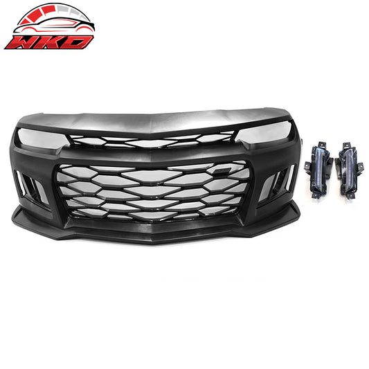 Wholesale 14-15 Chevy Camaro ZL1 Style Front Bumper Cover + DRL w/ Amber Turn Signal