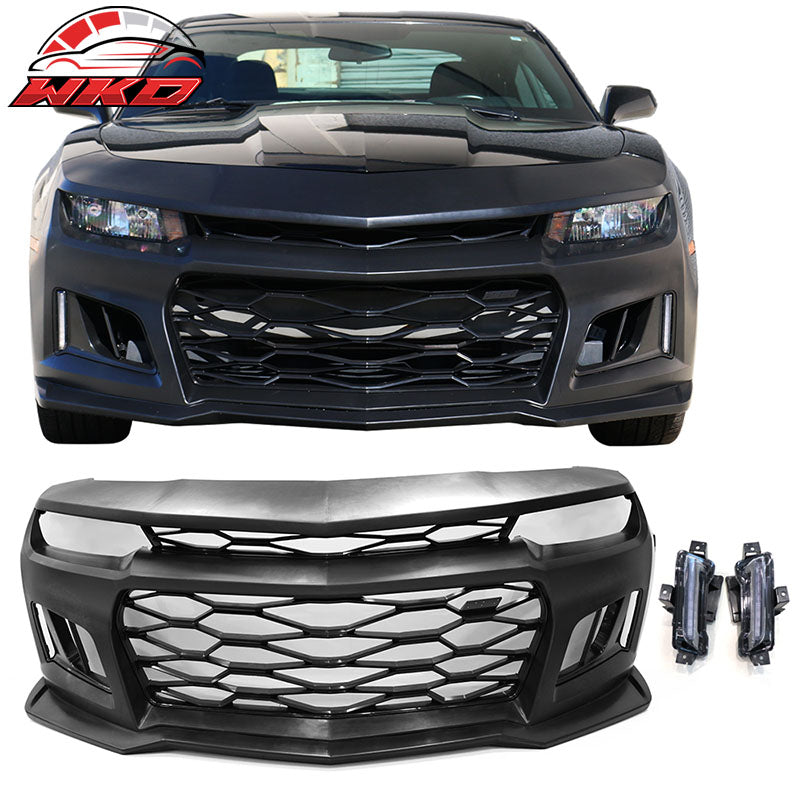 Fits 14-15 Chevy Camaro ZL1 Style Front Bumper Cover + DRL w/ Amber Turn Signal