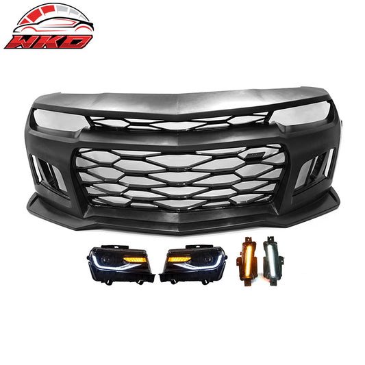 Wholesale 14-15 Chevy Camaro ZL1 Style Front Bumper Cover Headlight Yellow Fog Lights