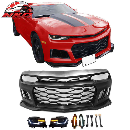 Wholesale 10-13 Chevy Camaro ZL1 Style Front Bumper Conversion + Headlight Fog Lights