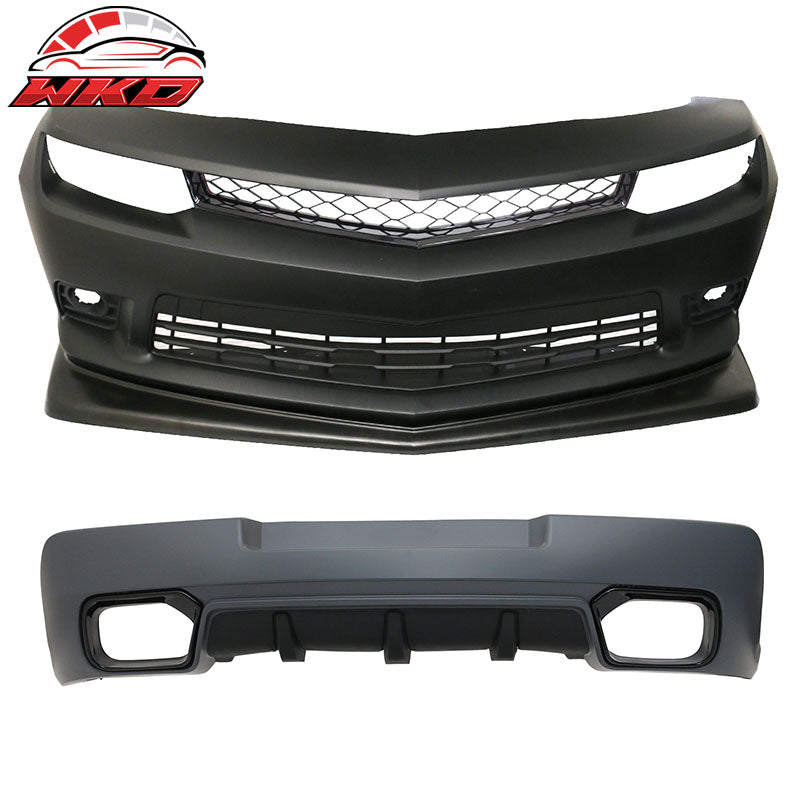 Wholesale 14-15 Chevrolet Camaro SS Style PP Front Bumper Cover W/Lip + Rear Diffuser