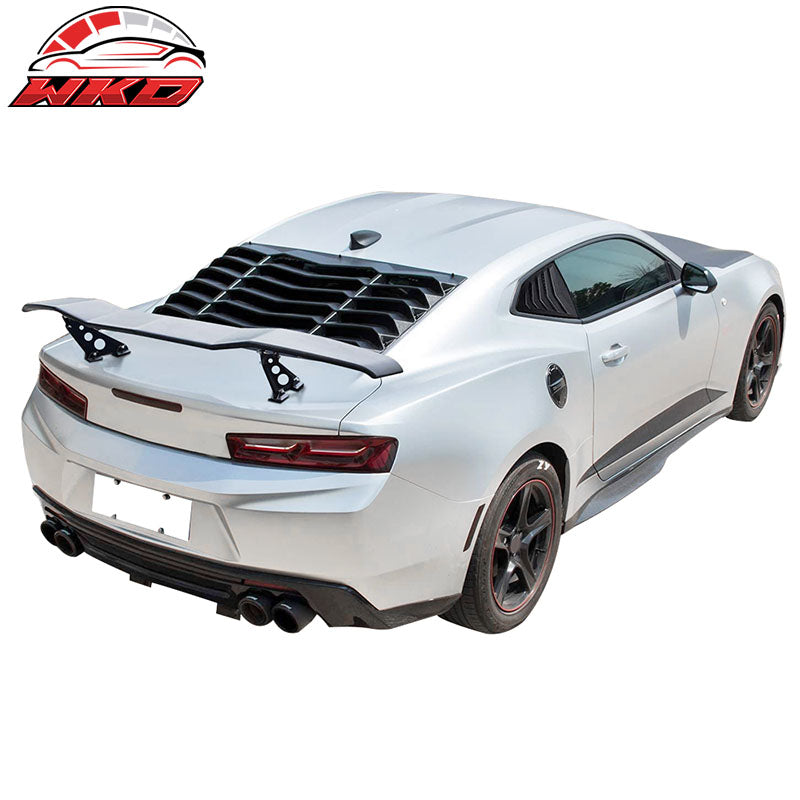 Fits 16-24 Chevy Camaro Rear + Side Window Louvers + GT Trunk Spoiler Wing - ABS