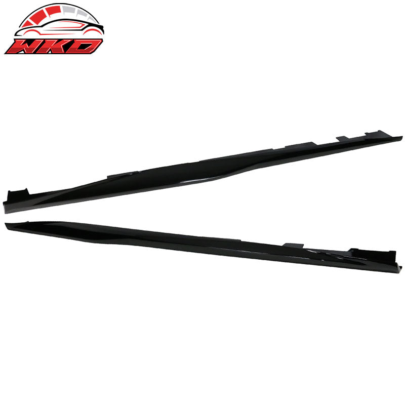 Fits 16-24 Chevy Camaro ZL1 Style Gloss Black Side Skirts ABS Pair