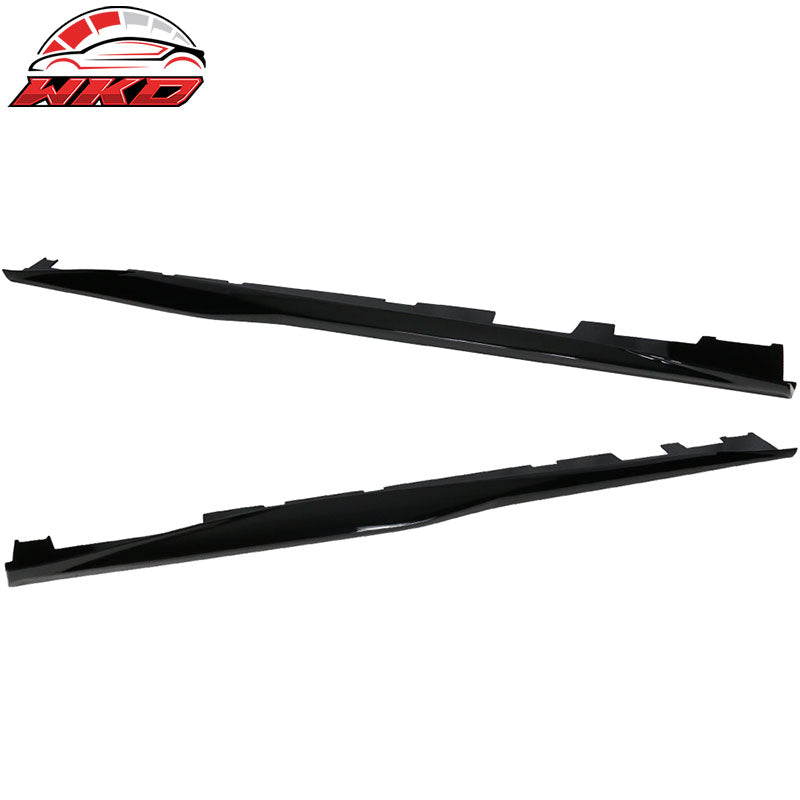 Fits 16-24 Chevy Camaro ZL1 Style Gloss Black Side Skirts ABS Pair