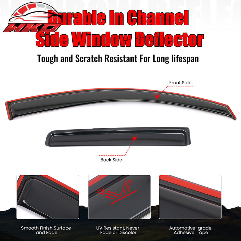 Fits 23-26 Chevy Colorado GMC Canyon Crew Cab Window Visors Deflector In-Channel