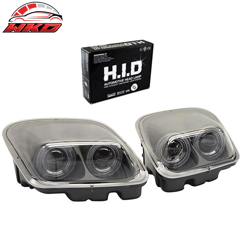 Wholesale 97-03 Corvette C5 Headlight Projector Black Dual LED Halo Rim HID 6000K