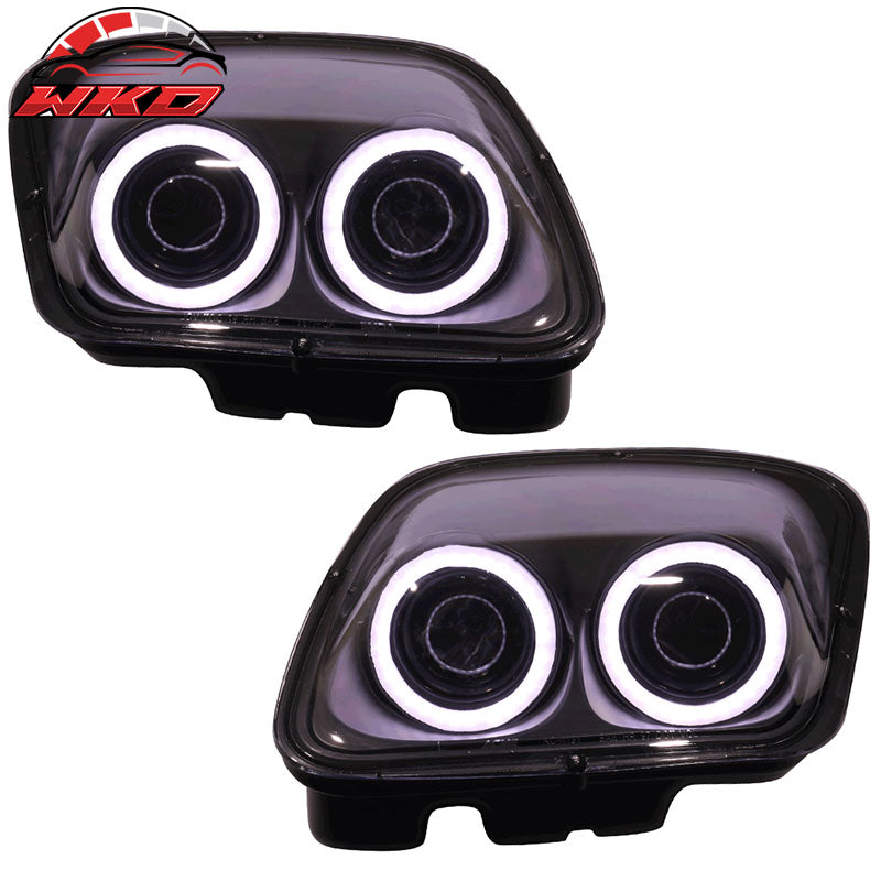 Wholesale 97-04 Chevy Corvette C5 Headlights Projector Lamp Black Dual LED Halo Rims