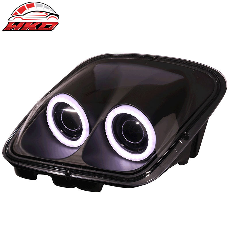Fits 97-04 Chevy Corvette C5 Headlights Projector Lamp Black Dual LED Halo Rims