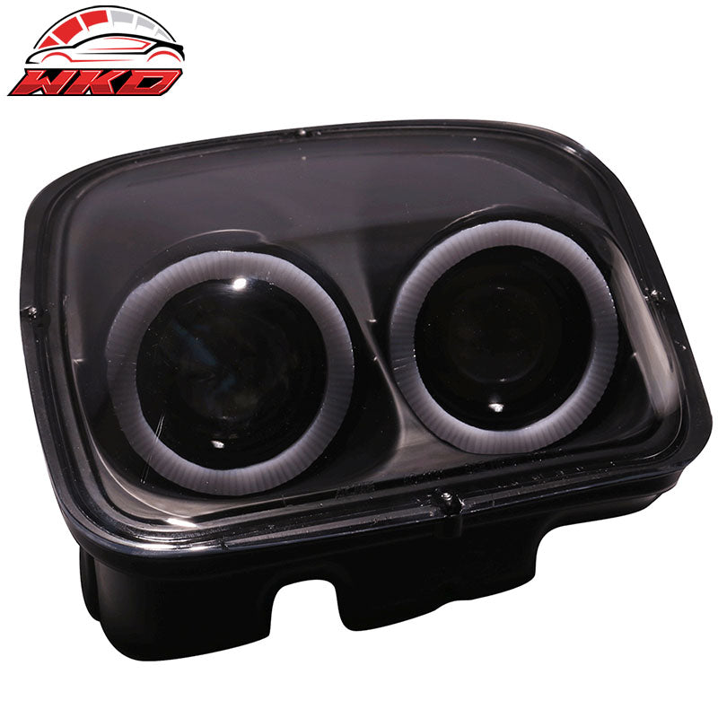 Fits 97-04 Chevy Corvette C5 Headlights Projector Lamp Black Dual LED Halo Rims