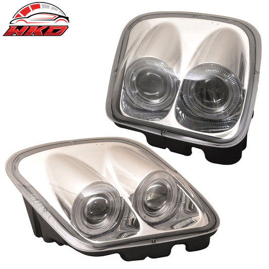 Wholesale 97-04 Chevy Corvette LED Halo Rims Projector Headlights Chrome Housing - Wikond Auto
