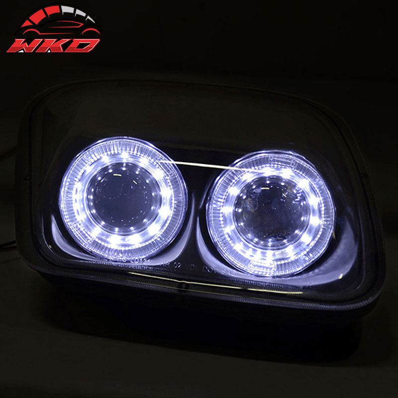 Fits 97-04 Chevrolet Corvette C5 2X 6000K Projector Headlight Dual LED Halo Rim
