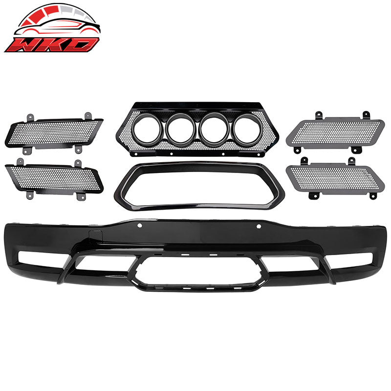 For 20-26 Chevy Corvette C8 Rear Bumper Diffuser Silver Quad Exhaust Muffler Kit
