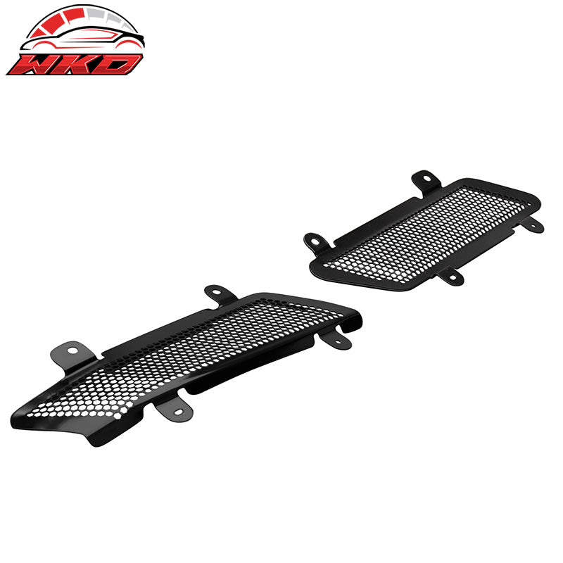 For 20-26 Chevy Corvette C8 Rear Diffuser Lip Silver Quad Exhaust Tip + Grille