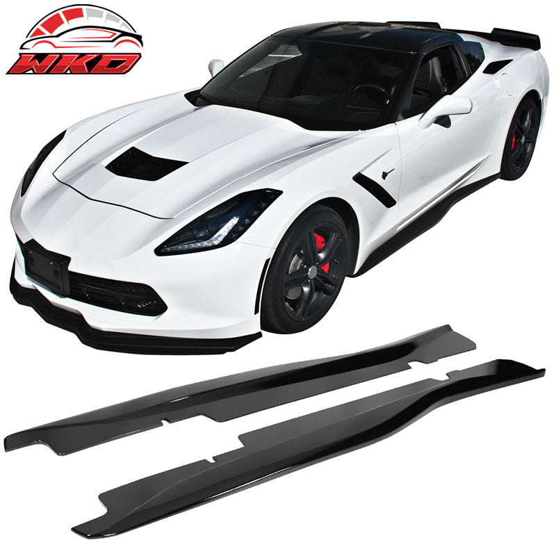 Wholesale 14-19 Chevy Corvette C7 Z06 Style 2PCS Side Skirts Panel ABS Gloss Black