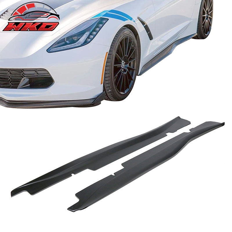Wholesale 14-19 Chevy Corvette C7 Z06 Style Side Skirts Rocker Panel ABS Matte Black