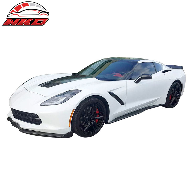 Fits 14-19 Chevy Corvette C7 Z06 Style Side Skirts Rocker Panel ABS Matte Black