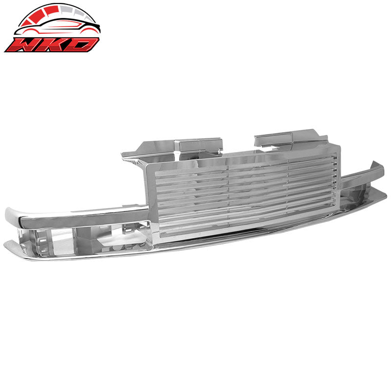 Fits 98-05 Chevy S10 Blazer Billet Style Horizontal Chrome Hood Grille - ABS