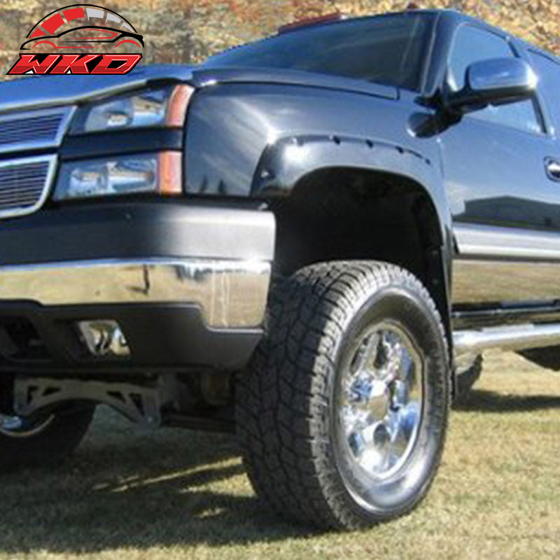 Fits 99-07 Silverado 1500 2500 3500HD Pocket Rivet Style Fender Flares PP Smooth
