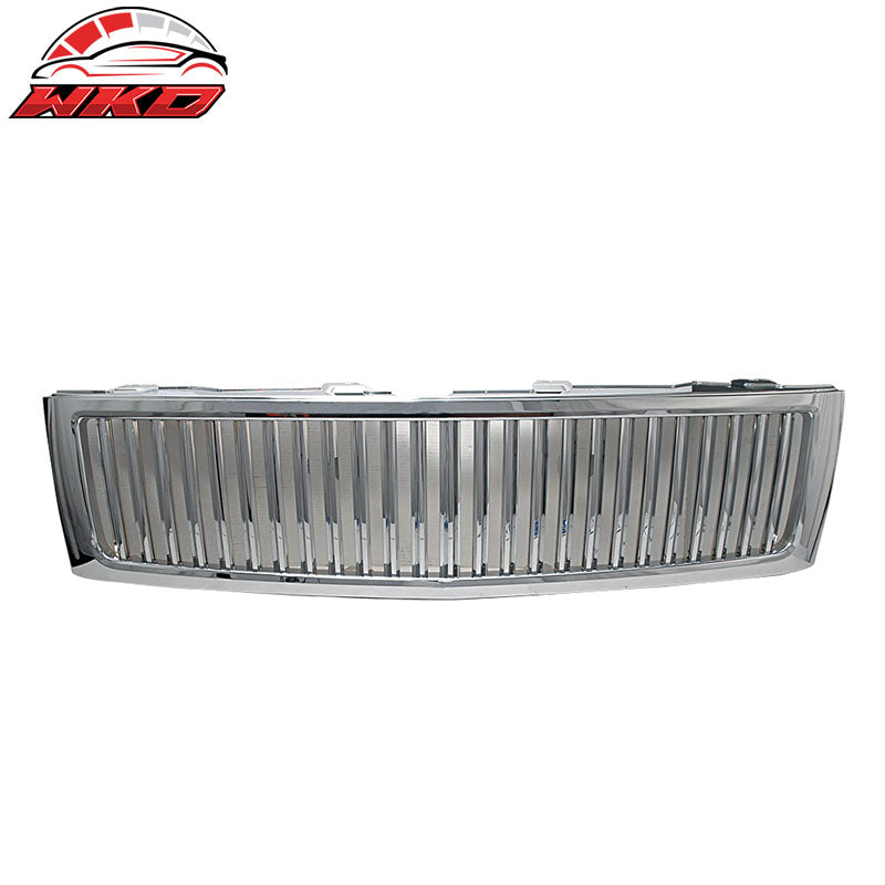 Wholesale 07-13 Chevy Silverado 1500 Front Vertical Grill Hood Grille Chrome ABS
