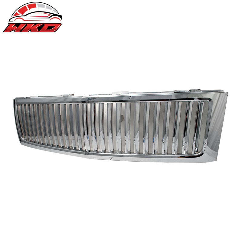 Fits 07-13 Chevy Silverado 1500 Front Vertical Grill Hood Grille Chrome ABS