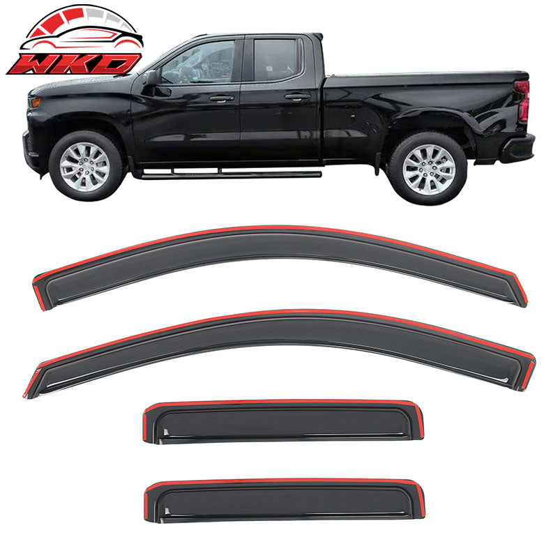 Wholesale 19-26 Silverado Sierra 1500 2500 3500 Extended Cab Window Visors In-Channel