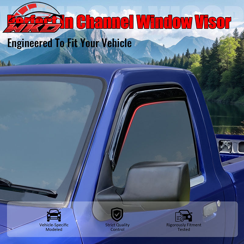 Fits 19-25 Silverado Sierra 1500 2500 3500 Standard Cab Window Visors In-Channel