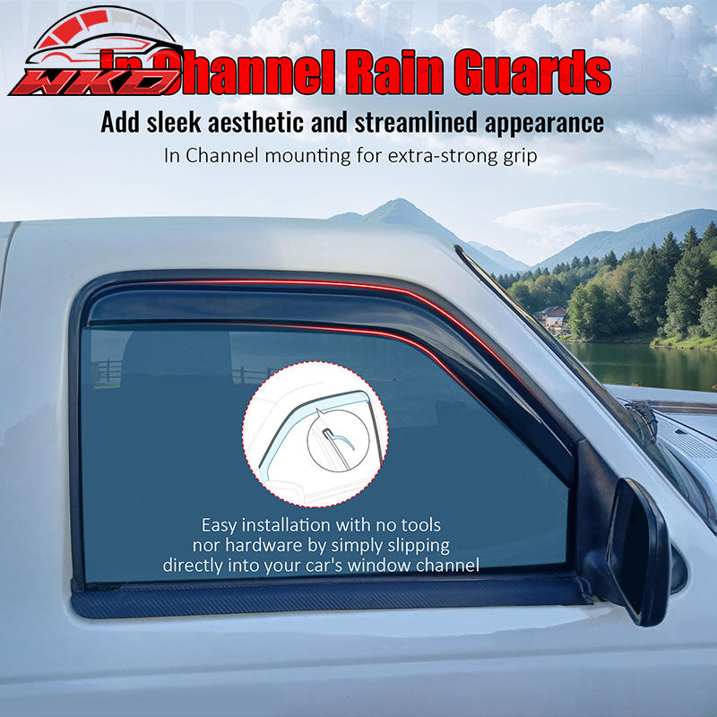 Fits 19-25 Silverado Sierra 1500 2500 3500 Standard Cab Window Visors In-Channel