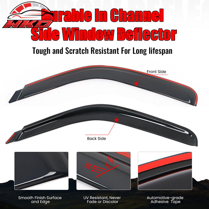 Fits 99-07 Chevy Silverado GMC Sierra 1500 Regular Cab Window Visors In-Channel