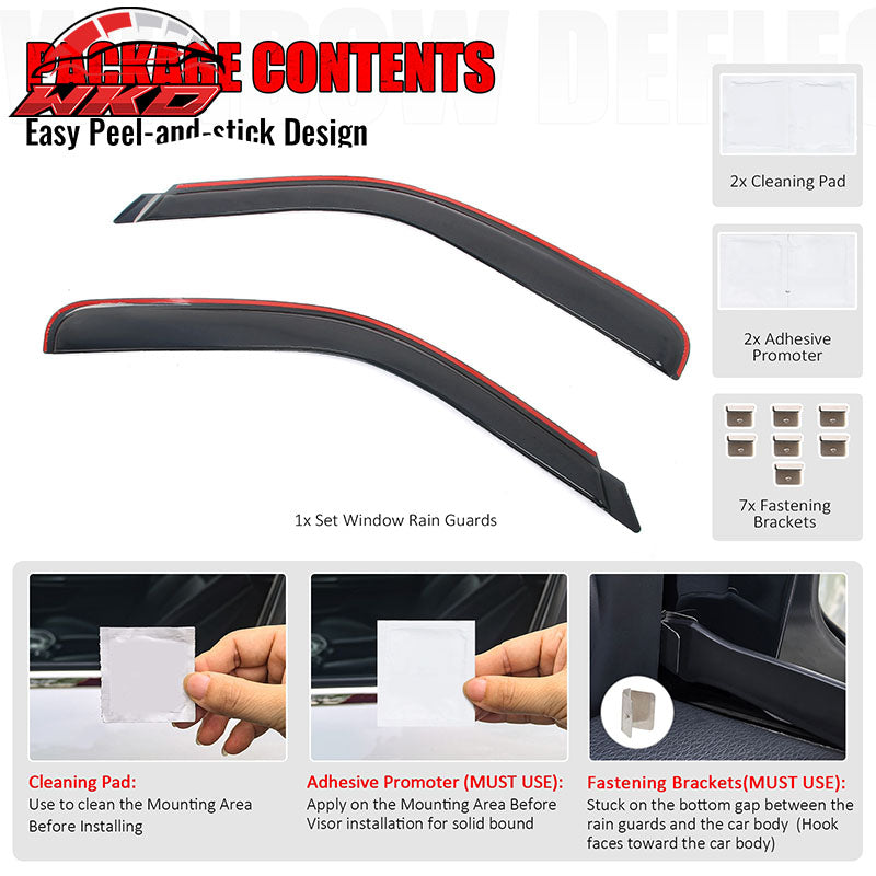 Fits 99-07 Chevy Silverado GMC Sierra 1500 Regular Cab Window Visors In-Channel