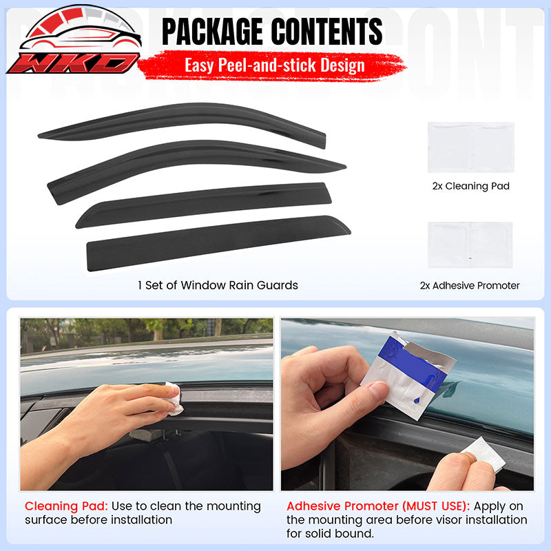 Fits 19-26 Chevy Silverado & GMC Sierra Crew Cab Low Profile Style Window Visors