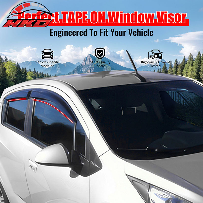 Fits 13-15 Chevy Spark Window Visors Acrylic Sun Guard Rain Deflector 4Pc Set