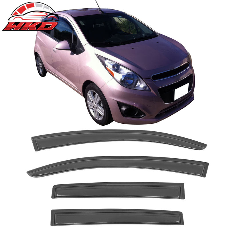 Fits 13-15 Chevy Spark Window Visors Acrylic Sun Guard Rain Deflector 4Pc Set
