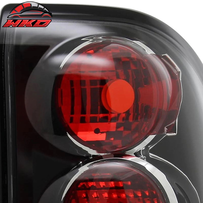 Fits 02-09 Chevrolet Trailblazer Tail Lights Lamps Black Housing Clear Lens Pair